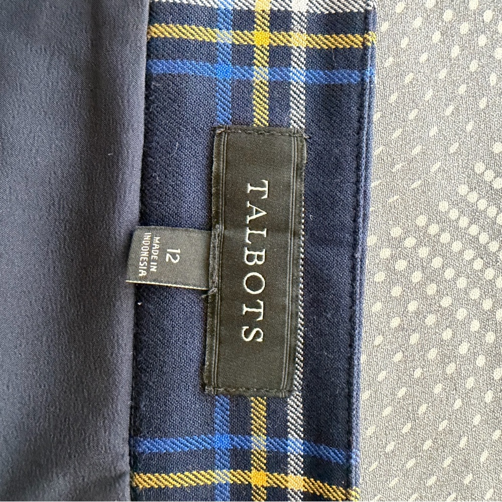 Talbots Plaid Mini Skirt - Navy and Red - Picture 2 of 2